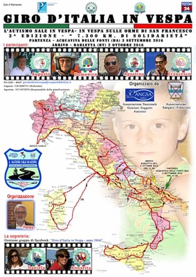 Il Peder al Giro d'Italia in Vespa - L'autismo sale in sella!